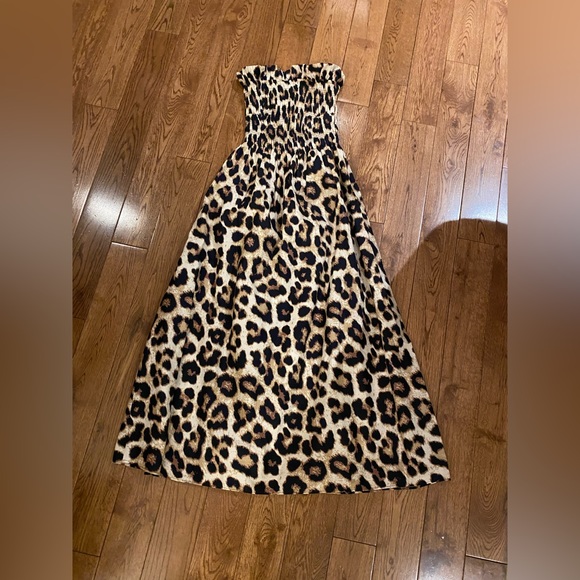Strapless leopard long dress - Picture 1 of 5